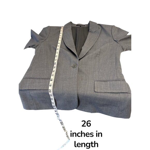 Theory Women’s Gray Wool Stretch Blazer Size 10 — Tailored One-Button Jacket — P - Picture 11 of 11